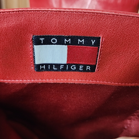 Tommy Hilfiger 90s Red Leather Platform Boots Size 6.5 - Picture 12 of 13